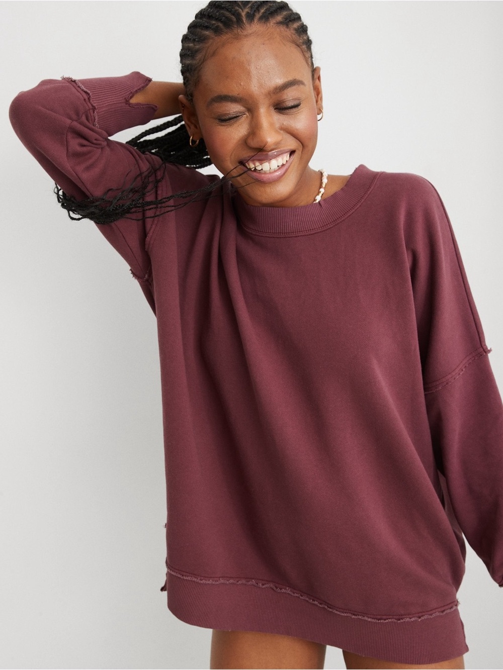 aerie The Happiest Oversized Pullover Sweatshirt Size M